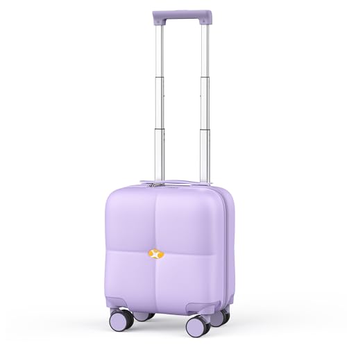 MGB 14 Inch Underseat Carry On Luggage with Wheels, Purple