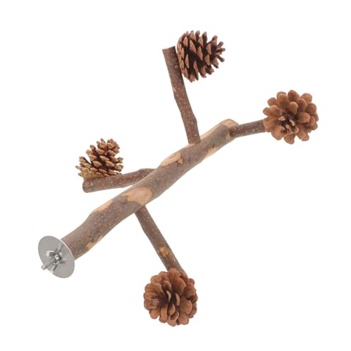 SUPVOX Juguete De Percha De Madera Natural para Loros Accesorio para Jaula De Pájaros Soporte De Descanso para Jaula Plataforma De Escalada para Pájaros