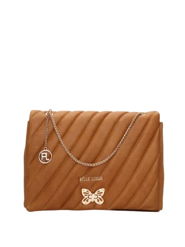 Sac à main à rabat Vetton marron clair en taille M pour femme couleur havane