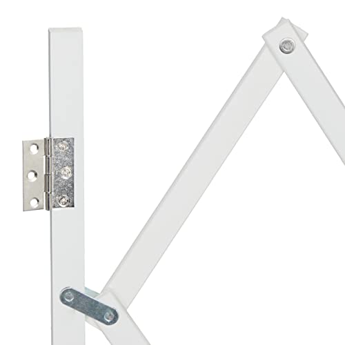 Relaxdays Hundeabsperrgitter, ausziehbar bis 118 cm, 69-82,5 cm hoch, Bambus, Hunde Schutzgitter für Treppe & Tür, weiß