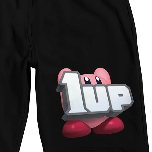 Kirby 1UP Men's Black Sleep Pajama Shorts2