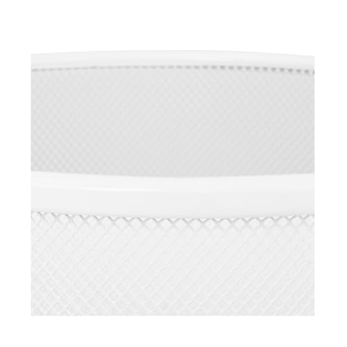 Seville Classics 2-Pack Steel Mesh Round Trashcan Wastebasket for Trash or Recycle in The Home, Office, or Garage, White, 6 Gallon by Seville Classics - Used condition - Image 4