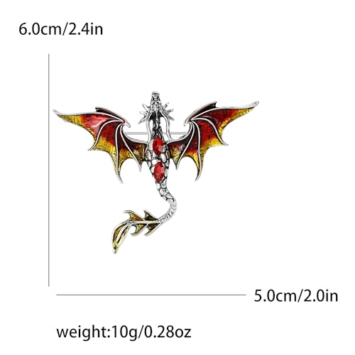 Image of Dragon Brooch for Men Suit Lapel Enamel Pins for Suits Fashion Accessories Shirt Clip