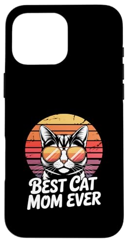 Funny Best Cat Mom Ever ���g�� �T���O���X �X�}�z�P�[�X iPhone 16 Pro Max �p