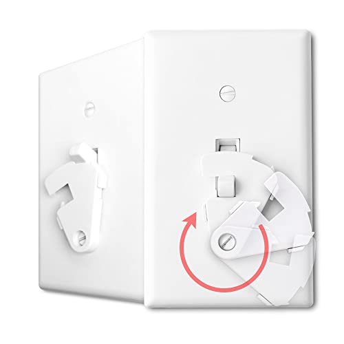 Toggle Light Switch Guard, Ilivable Child Proof Switch Plate Cover Rotary Lock Protects Your Lights From Being Accidentally Turned On Or Off By Children And Adults (White, 2 Pack) #TOP9
