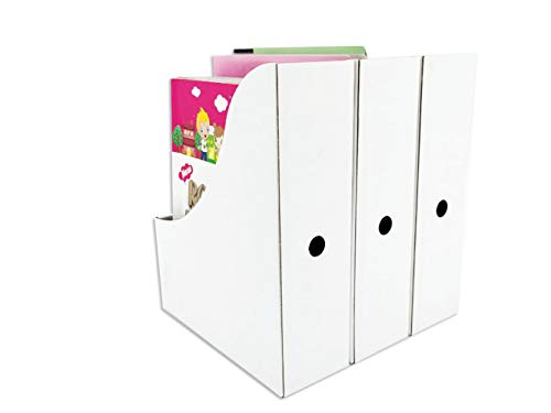 Huaprint HC Magazine File Holder(12 Pack,White)-Folder Holder,Desk File Organizer,Document Holder Box,Magazine Storage Box,With Labels thumb #4