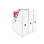 HUAPRINT Magazine File Holder(12 Pack,White)-Folder Holder,Desk File Organizer,Document Holder Box,Magazine Storage Box,With Labels - Image 5