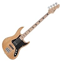 Crisp clear tone, with punchy low-end depth Basswood body and maple neck Comes with jack cable and gig bag Two linear hum-cancelling pickups