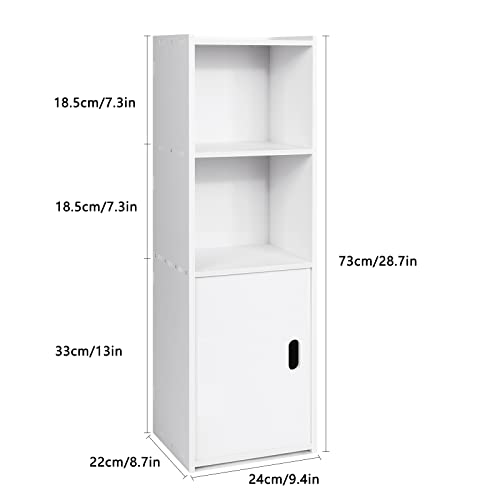 Nokamw Waterproof Bathroom Storage Cabinets,White Floor Free Standing Cabinet,Storage Furniture For Bathroom Bedroom Kitchen Hallway, Storage Cupboard Unit With Daily Use Layer,73X22X24Cm #TOP1