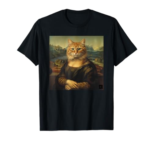 Mona Lisa Cat, Leonardo Davinci Renaissance Parodie Art T-Shirt