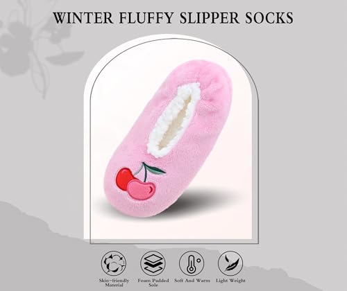 Image of Keyela Women Cozy Warm Slipper Socks, Non Slip Gripper Indoor House Socks | Soft warm cozy fabric, gripper anti-slip bottom for bedroom, lounge and all indoor daily use