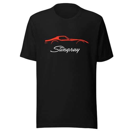 Red C3 Sports Car Sports Car Stingray Silhouette 3rd Gen Vette Driver Custom t-Shirt