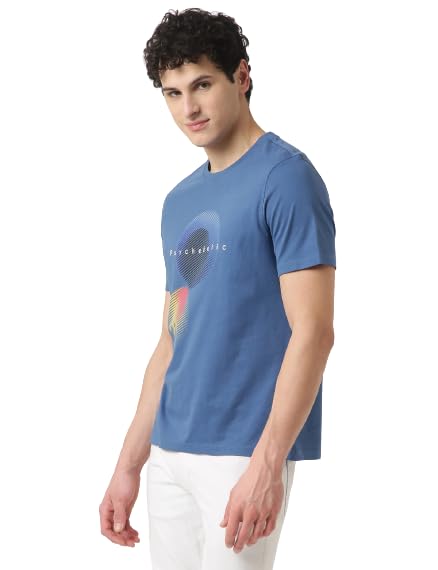 Image of Marks & Spencer Mens Printed Cotton Crew Neck Regular Fit T-Shirt