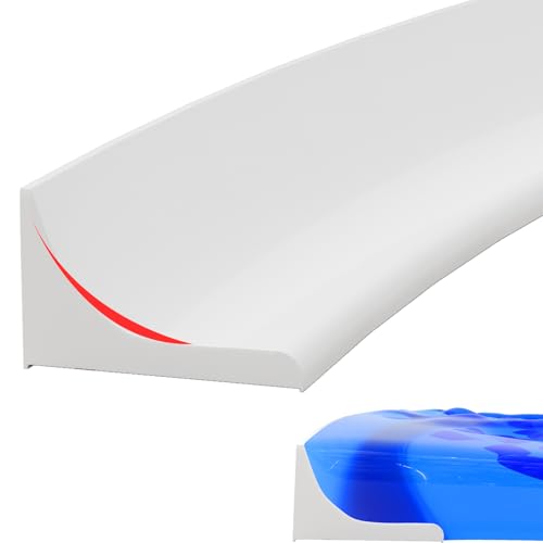 Seuil De Douche Barrage D'eau Pliable，1.5 m Silicone Barrière de douche Autocollante,Joint Porte Douche Barrage de douche Anti Débordement pour Baignoire,La Cuisine Et La Salle De Bain,Blanc