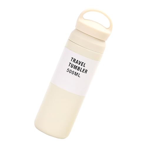 Taza de café de acero inoxidable con aislamiento térmico de 500 ml, apta para lavavajillas, botella de agua aislada para uso en viajes de oficina