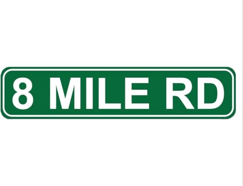 Targa in metallo con scritta in inglese "8 MILE RD, in alluminio, per strada, casa, ufficio, giardino, decorazione, 10,6 x 40,6 cm Targa in metallo con scritta in inglese "8 MILE RD, in alluminio, per strada, casa, ufficio, giardino, decorazione, 10,6 x 40,6 cm