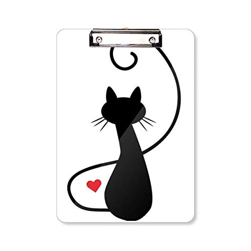 Porte-bloc chat A4 en cœur pour organisation bureau et support écriture original