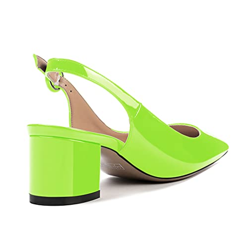 Lime green low heel shoes Clearance