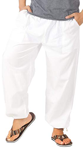 Pyjama décontracté 100% coton pour homme avec cordon de serrage et taille élastique confortable