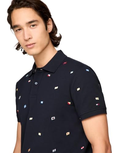 Image of Tommy Hilfiger Men's Short Sleeve Polo Shirts in Regular Fit With Stretch and Organic Pique Cotton