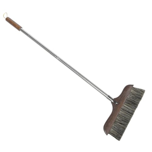 Gogogmee Chickens Foot Wood Horsehair Broom Stainless Steel Handle Long Handle Soft Hair Cleaning Brush Anti-Static Broom Sweeper
