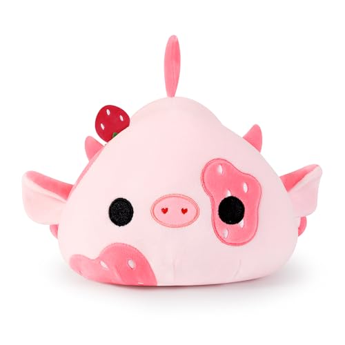 shownicer Plüschtier Kuh Kuscheltier Stofftier Kawaii Kuh Plüsch Kissen Spielzeug Milchkuh Plüsch Wurfkissen Geschenk für Kinder Mädchen 12… – Ansicht 2