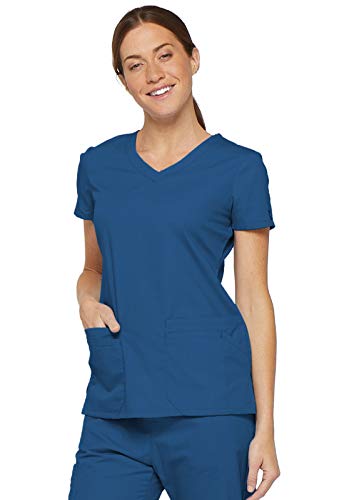 Image of Dickies Women's Jr. Fit V-Neck Scrub Top Multiple Patch Pockets