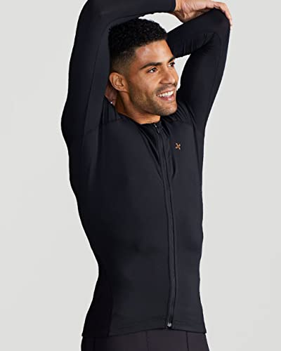 Tommie Copper Mens Long Sleeve Compression Shirt with Front Zipper – Full Back & Shoulder Support, Posture Corrector3