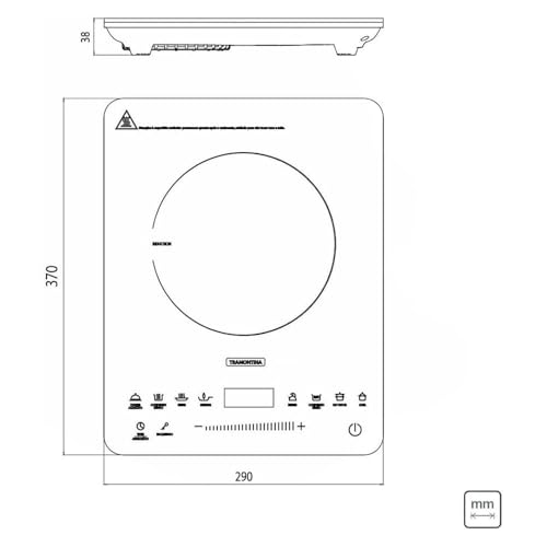 Cooktop Portátil por Indução Tramontina Slim Touch 9471413 com 1 Boca Preto glide