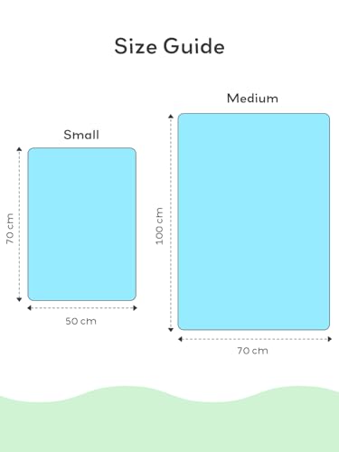 Image of SuperBottoms Diaper Changing Mat for Baby - Waterproof & Washable Bed Protector | Super Absorbent, Lightweight, Breathable InstaDry Playmat (50cm x 70cm) - Breezy Blue (Small)