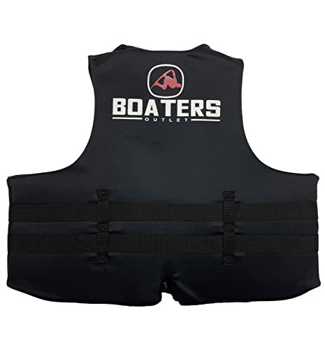 Men's Black Neoprene Boater's Signature Life Jacket with Red Logo (3X-Large (53