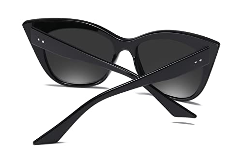 Cylen Cateye Sunglasses For Women Uv 400 Protection -Cat Eye Sunglasses Polarized(Black) #TOP3