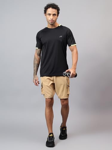 Image of Vector X Regular Fit Solid Cargo Sports Shorts for Men| Stylish & Comfortable| Casual, Hiking, Running & Outdoor Shorts Both Side Zipper Cargo Pockets