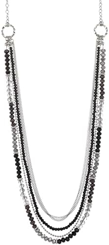 FULU AUTUMN Long Layered Statement Necklaces for Women Silver Crystal shell Chain Necklace Boho Costume Jewellery Birthday Gifts