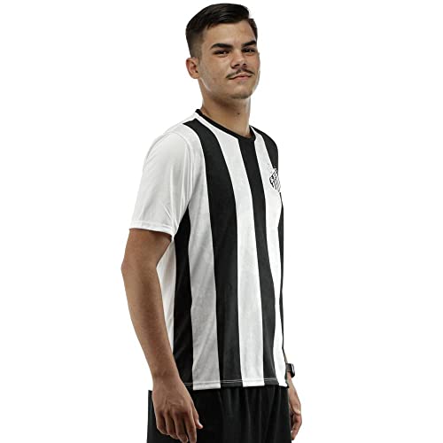 Camisa Braziline Santos Trix Branca e Preta - Masculina - G - Branco