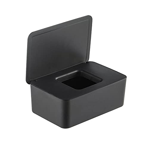 Niaciswe Dispensador Toallitas Porta Toallitas Caja Toallitas Caja para Toallitas Húmedas Caja de Pañuelos Caja Pañuelos papel Toallitas Húmedas Dispensador Caja de Servilletas con Tapa Sellada Negro