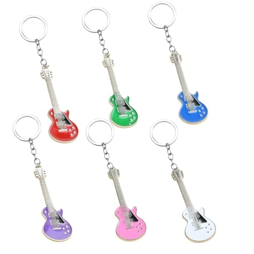 6 Pcs Porte-clés Guitare Électrique en Métal,Porte-clés Instrument de Musique Rock en Style Vintage,pour Cadeau, Décoration de Fête, Faveurs et Souvenirs...