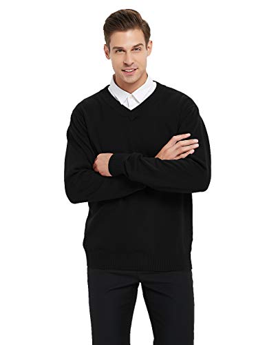 TopTie Men's Pullover Sweater Long Sleeve Slim Fit V-Neck4