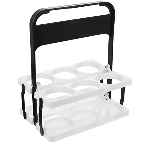Plastic Beer Basket Handheld Beer Holder Beer Bottle Carrier Foldable Beer Rack Reusable Drink Carrier with Handle Beer Bottle Bucket Holder for Daily Use and Party Black White
