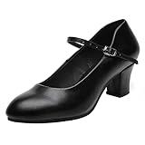 Women's Black Non-Slip Latin Salsa Dance Heels Ballroom Character Shoes Prom Dress Pumps (7.5 / Blac