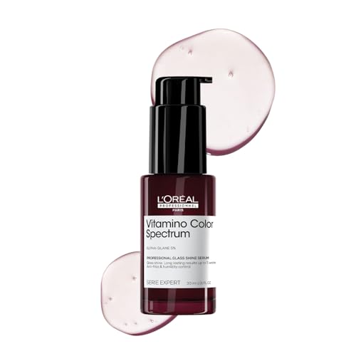 Image of L'Oreal Professionnel Vitamino Color Spectrum Glass shine serum for colored hair | Patented leave-in serum for instant glass shine, lasting results upto 5 washes | Anti-frizz & humidity control, 30ml
