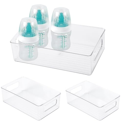 YeeBeny Baby Bottle Organizer, Plastic Storage Center for Baby Bottles and Food Jars Baby Bottle Organizer for Cabinet, Perfect Organizer for Kitchen Cabinet, Pantry, Refrigerator, Countertop 2Pcs