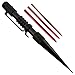 Knotters Tool II (Black) w/ 3 Different Size Red Aluminum Lacing Needles by Jig Pro Shop ~ Marlin Spike for Paracord, Leather, & Other Cords