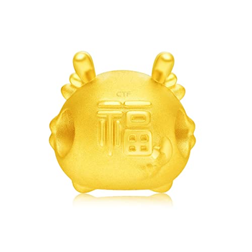 CHOW TAI FOOK 999 Pure 24K Gold Chinese Zodiac Mallows Beads Charm2
