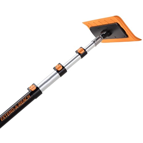 4-12 ft Telescoping Snow Roof Rake // High Reach Solar Panel Snow Removal Tool for Roofs, RVs & Cars...