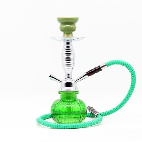シーシャ水タバコパイプ 27p ミニシーシャ 本体 お洒落な パンプキン型 Shisha Hookah セット NHMTシーシャ(Green)