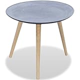 vidaXL Beistelltisch Nachttisch Couchtisch Kaffeetisch Rund Grau Betonoptik, MDF, Betongrau, One Size