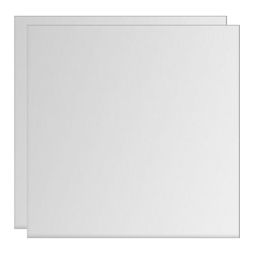 uxcell Aluminum Sheet, 2 Pcs 150mm x 150mm x 3mm Thickness Square 3003 Aluminum Plate for Industrial, Silver Tone