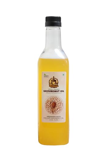 Image of Sarv Matrikaa Natural Pure Wood Pressed Groundnut Oil 1 Liter | 100% Natural, Peanut Oil for Cooking & Frying | Rich in Nutrients