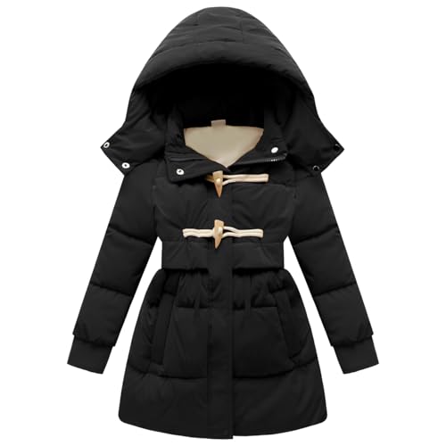 Winter Long Puffer Jacket for Girls 11-12 Windbreak Warm Hooded Coat Kid Clothes